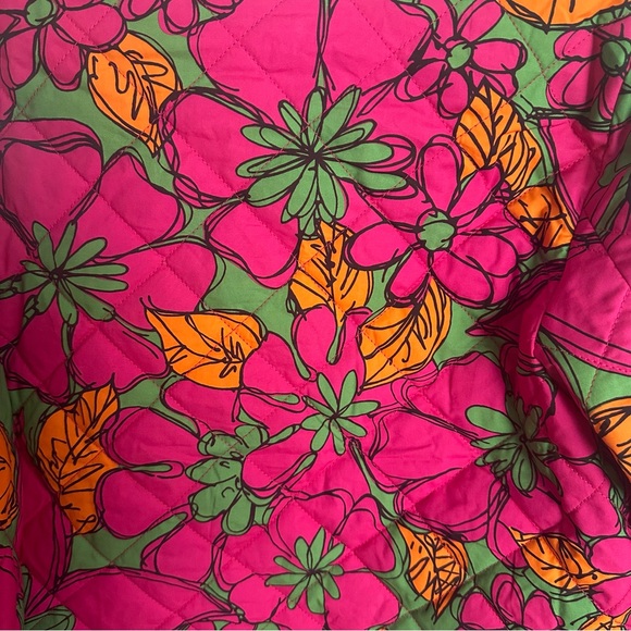 Floral Bomber Jacket in Pink, Green, and Orange - Picture 8 of 9